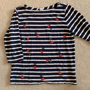 J. Crew Striped 3/4 Sleeve - Navy & White - Size M